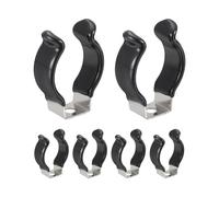 sourcing map 6Pcs T8 U Clips Holder Bracket, 304 Stainless Steel LED Fluorescent Tube Clip, Lamp Support Pipe Clamps for 20mm 25/32" Light Bulb Tube Rod Mounting Accessories, 36mm H, Black