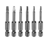 sourcing map 6pcs TA1.8-TA3 Triangle Screwdriver Bit 1/4" Hex Shank 2" Length Magnetic Tri-Angle Screw Driver Power Tool