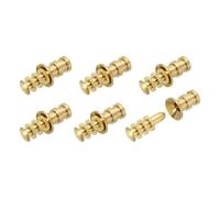 sourcing map 6Pcs Table Leaf Dowel Pin, 8x12x26.5mm Brass Table Top Leaf Alignment Pins Desk Bolt Sleeve Connectors for Furniture Cabinet Wooden Box, Gold Tone
