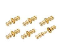 sourcing map 6Pcs Table Leaf Dowel Pin, 8x12x28mm Brass Table Top Leaf Alignment Pins Desk Bolt Sleeve Connectors for Furniture Cabinet Wooden Box, Gold Tone