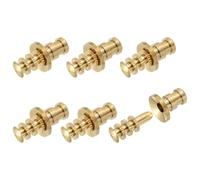 sourcing map 6Pcs Table Leaf Dowel Pin, 8x14x26.5mm Brass Table Top Leaf Alignment Pins Desk Bolt Sleeve Connectors for Furniture Cabinet Wooden Box, Gold Tone