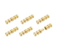 sourcing map 6Pcs Table Leaf Dowel Pin, 8x8x29mm Brass Table Top Leaf Alignment Pins Desk Bolt Sleeve Connectors for Furniture Cabinet Wooden Box, Gold Tone