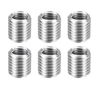 sourcing map 6pcs Thread Repair Inserts M18 x 2.5 Male to M14 x 2 Female Thread 20mm Long Stainless Steel Reducing Nuts Metric Self Tapping Sleeves Threaded Reducer Industrial Fasteners