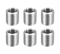 sourcing map 6pcs Thread Repair Inserts M20 x 2.5 Male to M16 x 2 Female Thread 22mm Long Stainless Steel Reducing Nuts Metric Self Tapping Sleeves Threaded Reducer Industrial Fasteners