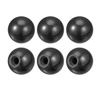 sourcing map 6Pcs Threaded Ball Knobs, M10 Female Thread Thermoset Ball Knob 1.37'' Dia Black Round Operation Ball Handles Embedded Threaded Knob for Machine Handle Tool Replacement