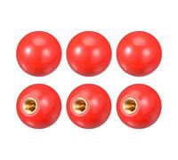sourcing map 6Pcs Threaded Ball Knobs, M10 Female Thread Thermoset Ball Knob 1.37'' Dia Red Round Operation Ball Handles with Copper Insert for Machine Handle Tool Replacement