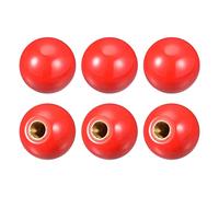 sourcing map 6Pcs Threaded Ball Knobs, M12 Female Thread Thermoset Ball Knob 1.57'' Dia Red Round Operation Ball Handles with Copper Insert for Machine Handle Tool Replacement