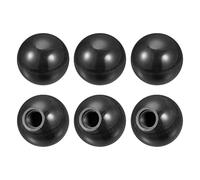 sourcing map 6Pcs Threaded Ball Knobs, M16 Female Thread Thermoset Ball Knob 1.97'' Dia Black Round Operation Ball Handles Embedded Threaded Knob for Machine Handle Tool Replacement