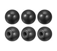 sourcing map 6Pcs Threaded Ball Knobs, M6 Female Thread Thermoset Ball Knob 0.98'' Dia Black Round Operation Ball Handles Embedded Threaded Knob for Machine Handle Tool Replacement