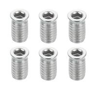 sourcing map 6Pcs Threaded Inserts Nuts, M6x20mm Hex Socket Drive Nut Inserts for Wood - 304 Stainless Steel Screws Furniture Screw in Nuts Bolt Fastener Connector Wood