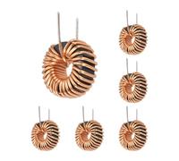 sourcing map 6pcs Toroid Core Inductor, 68uH 10A Copper Wire Wind Wound Inductance Magnetic Coil for Transformers, 20mm/0.79" Outer Dia.