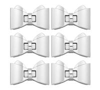 sourcing map 6Pcs Twist Turn Lock Clasp, 2.36" x 1.5" Closures Lock Fasteners for Purse Aluminum Alloy Bowknot Bag Closure Clip Hardware Accessories for DIY Handbag Craft, Silver