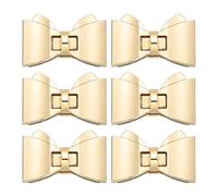 sourcing map 6Pcs Twist Turn Lock Clasp, 2.36" x 1.5" Closures Lock Fasteners for Purse Aluminum Alloy Bowknot Bag Closure Clip Hardware Accessories for DIY Handbag Craft, Light Gold
