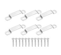 sourcing map 6Pcs U Shape Square Tube Clamp, 50x10mm U Shaped Bracket 304 Stainless Steel Square Strap Clamp with Phillips Head Self Drilling Screws for Pipes Door Closed Bar Holder Railings