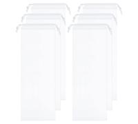 sourcing map 6pcs Umbrella Bags 14.6" x 4.7" Waterproof Folding Portable Storage Bag Reusable Wet Umbrella Sleeves with Drawstring for Outdoor Carry Travel Home Storage, White