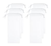 sourcing map 6pcs Umbrella Bags 27.6"x5.9" Wet Umbrella Sleeve Cover Reusable Folding Umbrella Storage Bag with Drawstring for Folding Travel Umbrellas, White