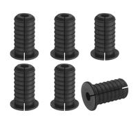 sourcing map 6Pcs Wall Grommets 3/4 Inch 19mm Silicone Anti-Slip Wall Pass Through Cable Bushing Feed Through Grommets Ethernet Cable Routing Kit, Black