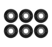 sourcing map 6pcs Wall Split Flange 0.39" (10mm) Plastic Round Adjustable Split Flange Pipe Cover Clip-on Escutcheon Collar Under Sink Pipe Radiator for Bathroom Kitchen Toilet, Black