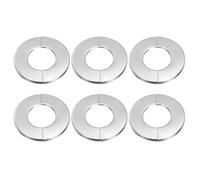 sourcing map 6pcs Wall Split Flange 1.34" (34mm) Stainless Steel Round Self-Adhesive Split Flange Pipe Cover Clip-on Escutcheon Collar for Floor Ceiling Bathroom Kitchen Toilet