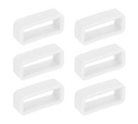 sourcing map 6pcs Watch Band Loops 12mm Silicone Watch Band Keeper Replacement Watch Strap Holder Retainer Wristwatch Strap Fastener Rings, White