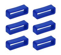 sourcing map 6pcs Watch Band Loops 16mm Silicone Watch Band Keeper Replacement Watch Strap Holder Retainer Wristwatch Strap Fastener Rings, Sapphire Blue