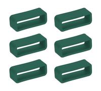 sourcing map 6pcs Watch Band Loops 16mm Silicone Watch Band Keeper Replacement Watch Strap Holder Retainer Wristwatch Strap Fastener Rings, Dark Green