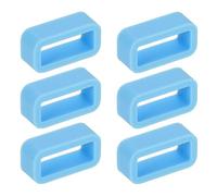 sourcing map 6pcs Watch Band Loops 16mm Silicone Watch Band Keeper Replacement Watch Strap Holder Retainer Wristwatch Strap Fastener Rings, Blue