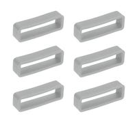 sourcing map 6pcs Watch Band Loops 16mm Silicone Watch Band Keeper Replacement Watch Strap Holder Retainer Wristwatch Strap Fastener Rings, Gray