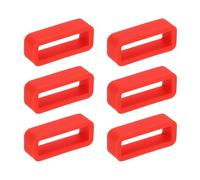 sourcing map 6pcs Watch Band Loops 18mm Silicone Watch Band Keeper Replacement Watch Strap Holder Retainer Wristwatch Strap Fastener Rings, Red