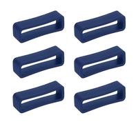 sourcing map 6pcs Watch Band Loops 20mm Silicone Watch Band Keeper Replacement Watch Strap Holder Retainer Wristwatch Strap Fastener Rings, Deep Blue