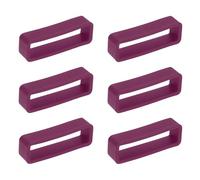 sourcing map 6pcs Watch Band Loops 22mm Silicone Watch Band Keeper Replacement Watch Strap Holder Retainer Wristwatch Strap Fastener Rings, Dark Purple