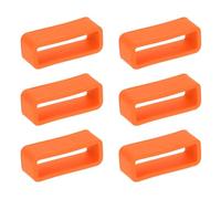 sourcing map 6pcs Watch Band Loops 24mm Silicone Watch Band Keeper Replacement Watch Strap Holder Retainer Wristwatch Strap Fastener Rings, Orange
