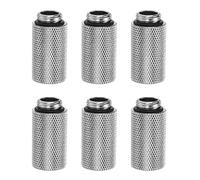 sourcing map 6pcs Water Cooling Adapter G1/4" Thread Male to Female 1.18" Column Length Mini Compression Fitting Copper Extender Fitting with O-Ring for Computer PC Water Cooled System, Silver