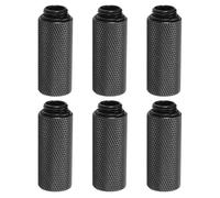 sourcing map 6pcs Water Cooling Adapter G1/4" Thread Male to Female 1.57" Column Length Mini Compression Fitting Copper Extender Fitting with O-Ring for Computer PC Water Cooled System, Black