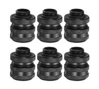 sourcing map 6pcs Water Cooling Adapter G1/4" Thread to 14mm OD Hard Tubing Compression Fitting Copper Extender Fitting with Tighten O-Ring for Computer PC Water Cooling System, Black