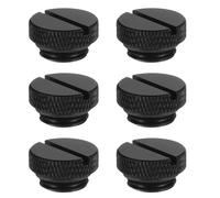 sourcing map 6pcs Water Stop Plug Fitting G1/4" Thread Pc Water Cooling Slot Plugs Fitting Copper Water Stop End Cap for Computer Water Cooling System, Black