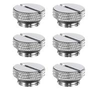 sourcing map 6pcs Water Stop Plug Fitting G1/4" Thread Pc Water Cooling Slot Plugs Fitting Copper Water Stop End Cap for Computer Water Cooling System, Silver