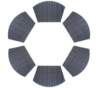 sourcing map 6pcs Wedge Placemats 18" x 12" Woven Vinyl Round Table Placemats Non Slip Heat Resistant Kitchen Table Mats for Outdoor Indoor Party Family Holiday, Dark Blue