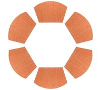 sourcing map 6pcs Wedge Placemats 18" x 12" Woven Vinyl Round Table Placemats Non Slip Heat Resistant Kitchen Table Mats for Outdoor Indoor Party Family Holiday, Orange