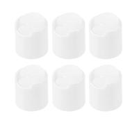 sourcing map 6Pcs White Disc Top Caps Replacement 28/410 Plastic Press Disk Caps 1.3x1.2x1.1 Inch Dispensing Lids for Squeeze Bottles, Refillable Bottles, Shampoo Bottles