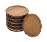 sourcing map 6pcs Wide Mouth Mason Jar Lids, 80mm Wooden Canning Lids with Airtight Silicone Seal for Ball, Jars, Coffee