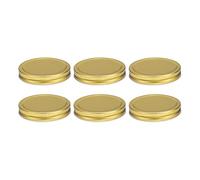 sourcing map 6Pcs Wide Mouth Mason Jar Lids, Mason Canning Jar Lids with Airtight Seal, Mason Storage Covers Caps, Golden