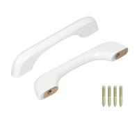 sourcing map 6Pcs Wood Drawer Pulls Handles Set 96mm/3.78" Hole Spacing Beech Wood Kitchen Cabinets Knobs Handle Dresser Furniture, White