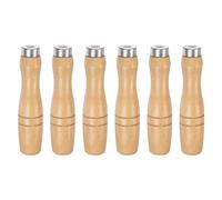 sourcing map 6pcs Wooden File Handle 4.13 Inch 4.8mm Round Hole Ergonomic Handles with Metal Collar for 6" Metal Files