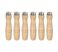 sourcing map 6pcs Wooden File Handle 4.72 Inch 8.5mm Round Hole Ergonomic Handles with Metal Collar for 12" Metal Files