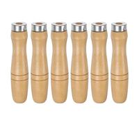 sourcing map 6pcs Wooden File Handle 4.72 Inch 9.5mm Round Hole Ergonomic Handles with Metal Collar for 14"-18" Metal Files