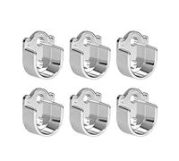 sourcing map 6pcs Zinc Alloy Wardrobe Closet Rod Bracket, Shower Curtain Rod Pole End Supports Sockets Flange Holder Fit Rod Dia 19mm