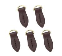 sourcing map 6pcs Zipper Pull, 1.57 Inch Leather Leaf Zip Puller Zipper Replacement Repair Kit Zipper Head Handle for Luggage Clothing Jackets Backpacks Boots, Dark Brown