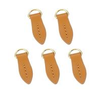 sourcing map 6pcs Zipper Pull, 1.57 Inch Leather Leaf Zip Puller Zipper Replacement Repair Kit Zipper Head Handle for Luggage Clothing Jackets Backpacks Boots, Brown