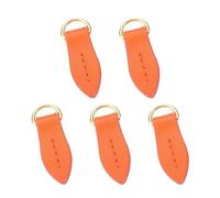 sourcing map 6pcs Zipper Pull, 1.57 Inch Leather Leaf Zip Puller Zipper Replacement Repair Kit Zipper Head Handle for Luggage Clothing Jackets Backpacks Boots, Orange